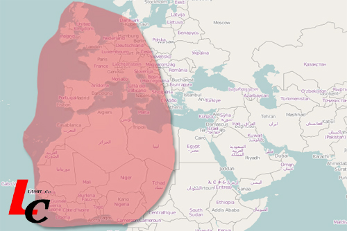Europe & Africa IS-14 (former IS-1R) satellite coverage